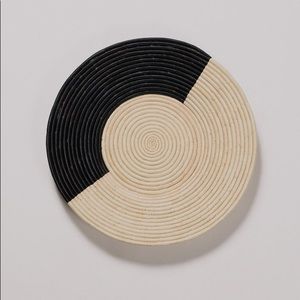 Black + Natural Raffia Wall Art | Disc by KAZI